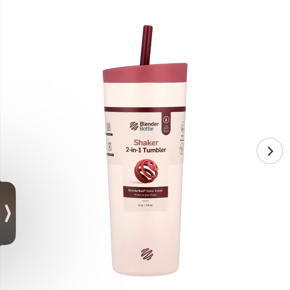 Blender Bottle Shaker 2-in -1 Tumbler, Sahara Sunset, 24 oz NIB
